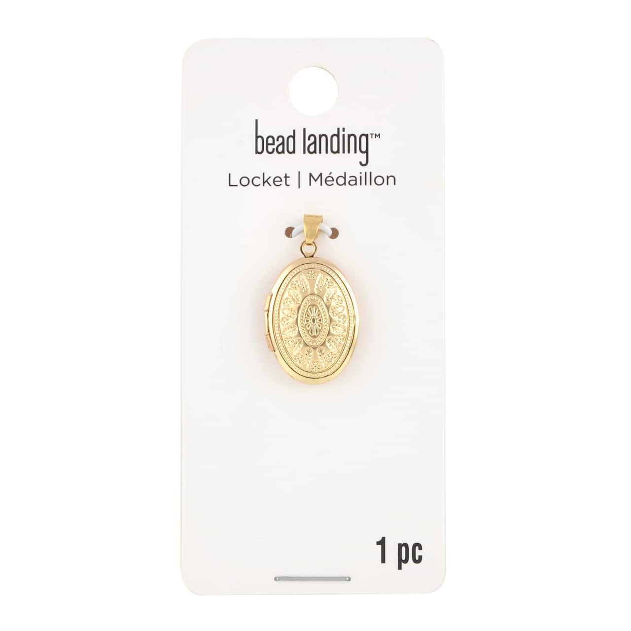 Etched Gold Oval Locket by Bead Landing&#x2122;